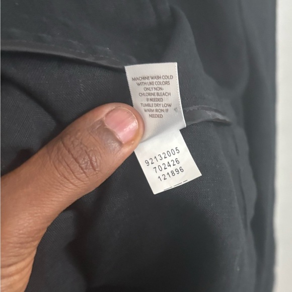 J.Jill Blazer Womens Black Linen Sz M Button Front Minimalist Boxy Career Office - Picture 4 of 5